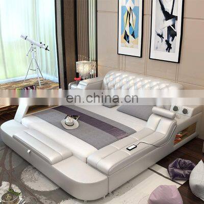 Multifunctional Smart Bed Bedroomsets Leather Modern Bed Tatami Luxury Massage Double Single Bed photo-4