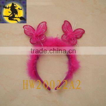 Fashion Plum Red Butterfly Headband