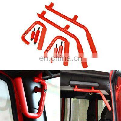 4pcs Grab Bar Rear & Front Steel Grab Handles for 07-18 Wrangler JK