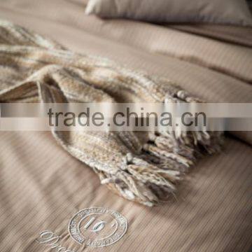 Golden Color Egyptian Cotton Flat Bed Sheet 6 Pcs Comforter Set for Middle East Embroidery Bedding Set photo-2