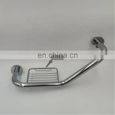Bathroom Stainless Steel Shower Handicap With Brass Soap Dish Basket Safe Grab Bar photo-4