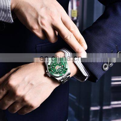 PAGANI DESIGN 1659 Men Automatic Self-Wind Watch Military Stainless Steel Tourbillon Sport Waterproof Watch