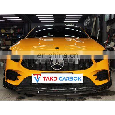 Latest Trend Auto Accessories 3k Twill Carbon Fiber Front Canards + Rear Bumper Canards For BENZ AMG A35 A35L
