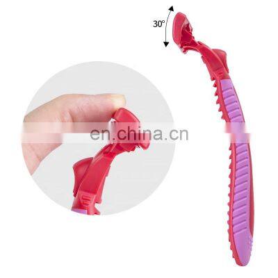 6 Blades Women Safety Razor Changeable Cartridge Body Hair Razor Smooth And Comfortable Shaving Razor With Lubricant CM6-03