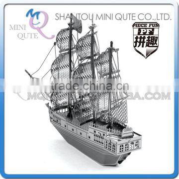 Piece Fun 3D Metal Puzzle Vehicle Black Pearl ship Adult intelligent DIY model educational toys gift NO GLUE NEEDED NO.PF 9207