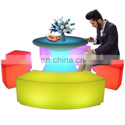 hookah lounge outdoor garden night club outdoor use furniture led sectional sofa set table and chair for events