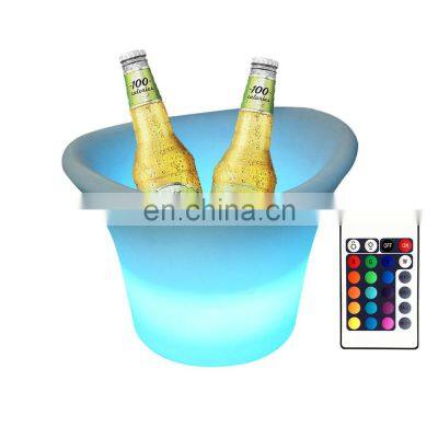 Rechargeable Light Up Custom Logo LED Light Ice Bucket LED Bar Light Up Club Bar Cooler Ware Ice Bucket