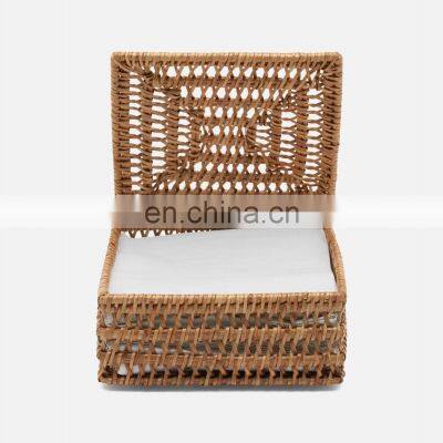 Hot Sale Natural Rattan Luncheon Napkin Holder Cheap Wholesale Tableware Wicker Napkin Basket Wovenmade in Vietnam photo-3