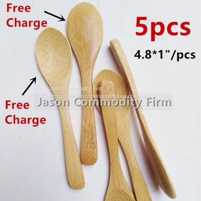Bamboo Spoon on Sale,4.8inch Small Bamboo Spoon,Mini Spoon, High Quality