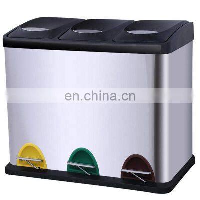 Trash Bins New Arrival Waste Classification with Great Price Split Can Recycle Dual Compartments/wholesales Steel All-season 24L