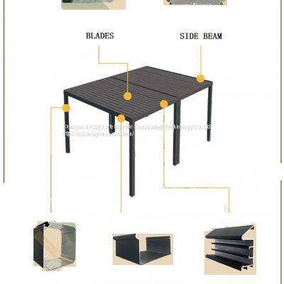 Yashengou Customized Rainproof Garden Buildings Vented Louvered Gazebo Electric Operated Pergola for Sun Coverage photo-5