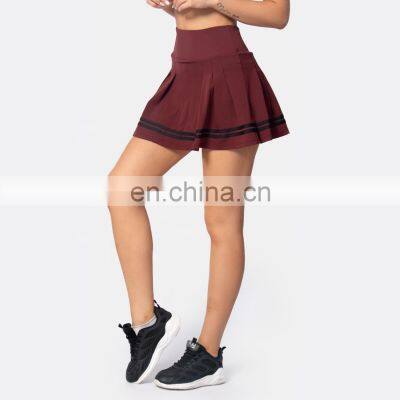 Women Custom Quick Dry Tennis Skirt With Side Pockets Causal High Waist Pleated Golf Wear 80nylon 20spandex photo-5