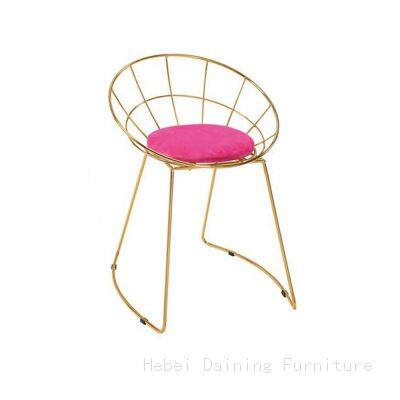 Gold Wire Chair with Soft Seat Cushion DC-W09