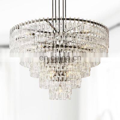 Modern Uniquely Art K9 Crystal Chain Pendant Chandelier Lighting Fixture For Living Room Dining Room Kitchen Island Foyer Lobby