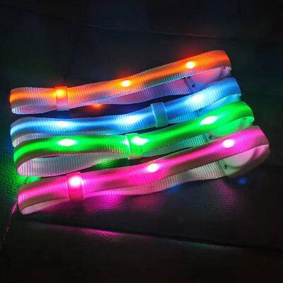 Radio Remote Controlled LED Wristbands DMX Multi Colors Change LED Nylon Wristbands