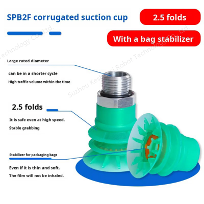 SPB2f Corrugated Vacuum Silicone Suction Cup 15-30mm Disc Diameter Imported Packaging Bag With Special Nozzle Rubber Product photo-3