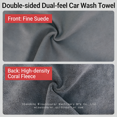 New Car Wash Towel Cleaning Cloth Double-sided Thickened Suede Fabric photo-4