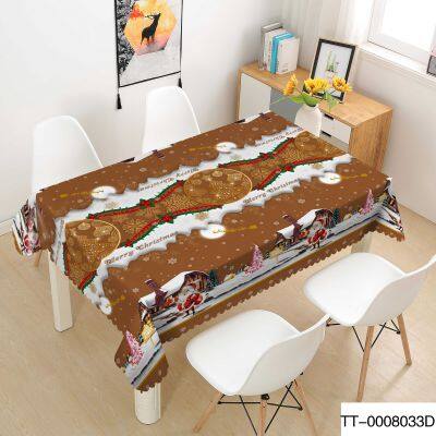 Customized Size 4 Colorsof Rectangle Disposable Plastic Tablecloth for Christmas Tablecloth photo-2