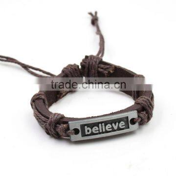 hot sale brown braided leather bracelet for men and women popular jewelry bracelets