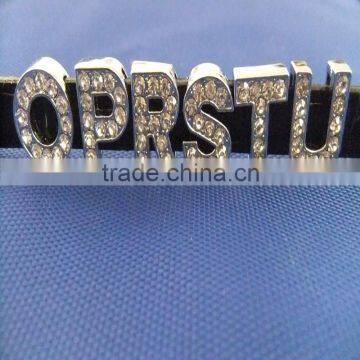 Wholesale DIY Letters Zinc Alloy Accessories 10mm Full Diamond Rhinestone Slide English Letters photo-6