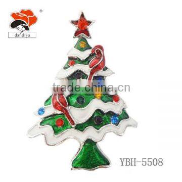 Wholesale Fashion Jewelry Cheap Crystal Gift Rhinestone Christmas Tree Brooch