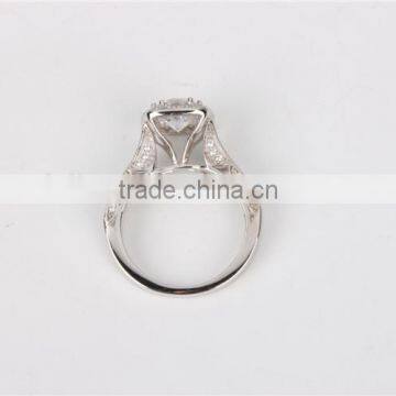 China Solid Jewellry Factory Price 14K Rose Gold White AAAAA CZ Ring Engagement Ring photo-6