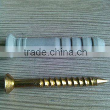 China gold supplier nylon wall plug with steel screw OEM order