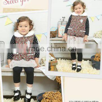 Japanese Wholesale Products High Quality Flower Pattern Baby Vest in Winter Toddler Children Clothing Kids Wear Infant Clothes