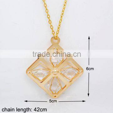 China Wholesale Top Sale Charm Custom Alloy Gold Crystal Necklace Bridal Jewelry photo-2