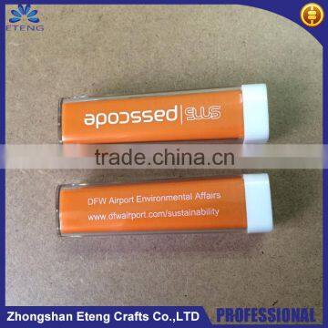 Fashion custom mini portable lipstick power bank with printed your company logo,address or website