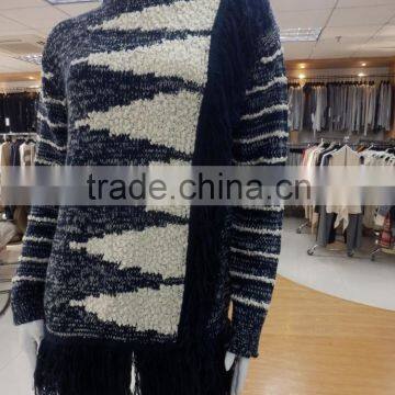 Women Crew Neck Long Sleeve Jacquard Patter on Front and Back 2016 Fall/winter Pullover Sweater photo-3