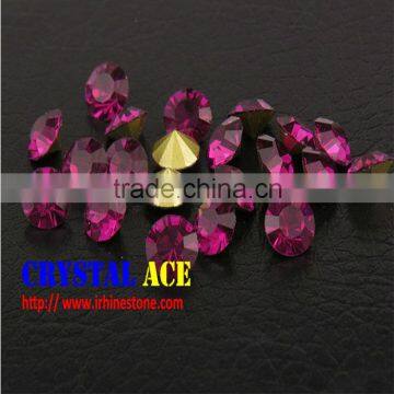 Factory direct sale Fuchsia chatons , MC chaton, Point back glass stones