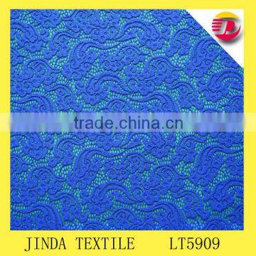 blue nylon stretch crochet fabric with top quality #lt5909