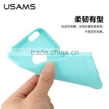 USAMS Soft Series TPU Full Rubber Back Case for iPhone 6s with Dust Plug Shockproof Cover MT-5742