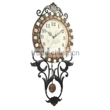 Hot Sale decoration modern mosaic pendulum wall clock mute