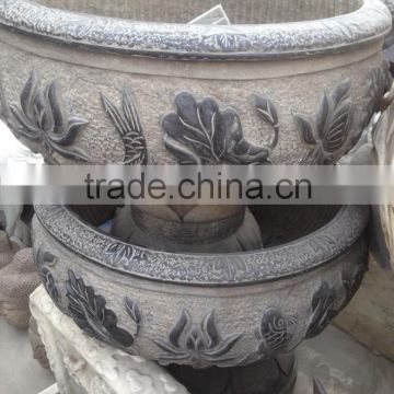 Antique Park decoration granite stone flower pot stand