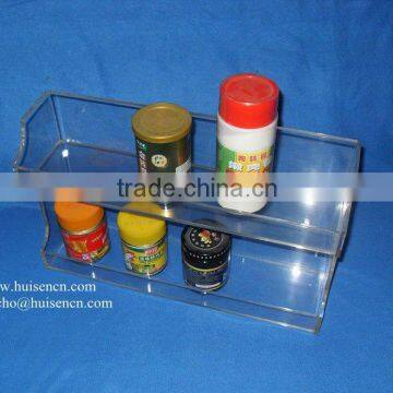 Clear spice rack holder for restaurant or private kitchen