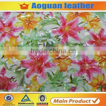 2015 newest modern flower pvc synthetic bag leatehr