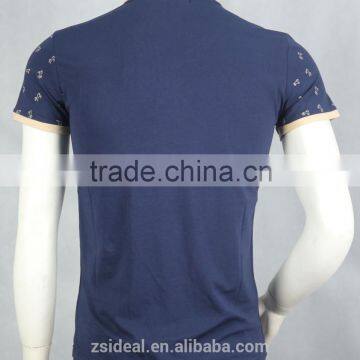 Fashion Design 100% Cotton V-neck Man Polo T-shirt, OEM Factory in ZhongShan GuangDong photo-4
