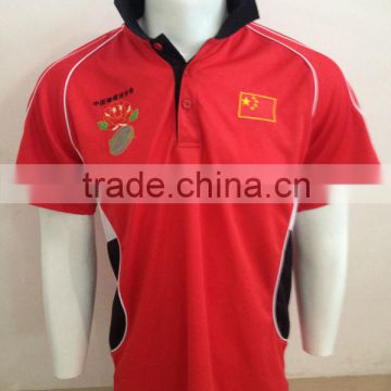 china sublimated polo shirt with 100% polyester