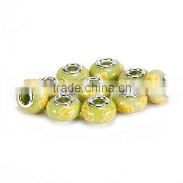Hot Selling Fimo/Soft Clay Polymer 10 pcs Green Color Glass Beads Loose Beads