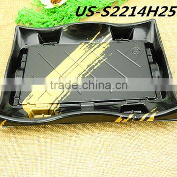 New OPS Plastic Disposable Embossing Sushi Box Tray with Curve Brim