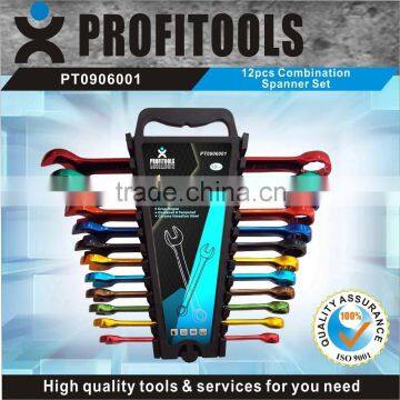 12pcs CRV multi color coated combination spanner set