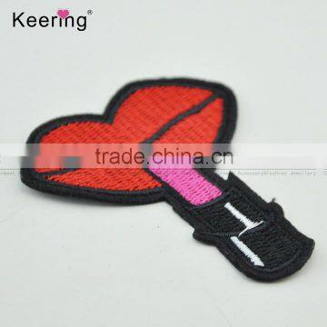 7.2*6cm embroidery Lipstick design patch decoration for women jeans WEF-076