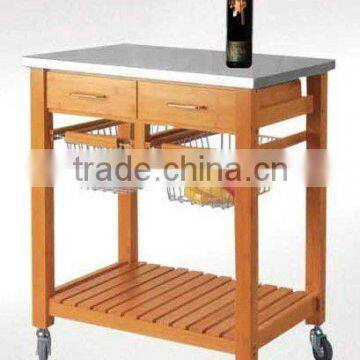 bamboo kitchen trolley