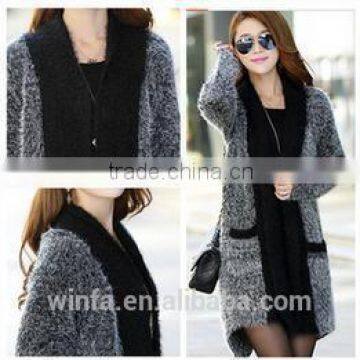 2015 new arrival loose long sleeve high-end woolen/cardigan famale poncho sweater