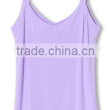 modal cotton purple color ladies slim fit sport tank tops