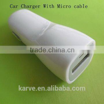 New arriver micro car charger cable usb car charger portable usb car charger with micro cable