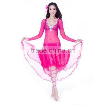 Red Fancy Clothes Dancing Bellydance Skirt latin costumes