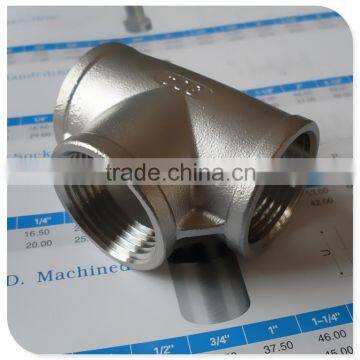 BSP Equal Tee Fitting /304 SS Cast Equal Tee 1 inch